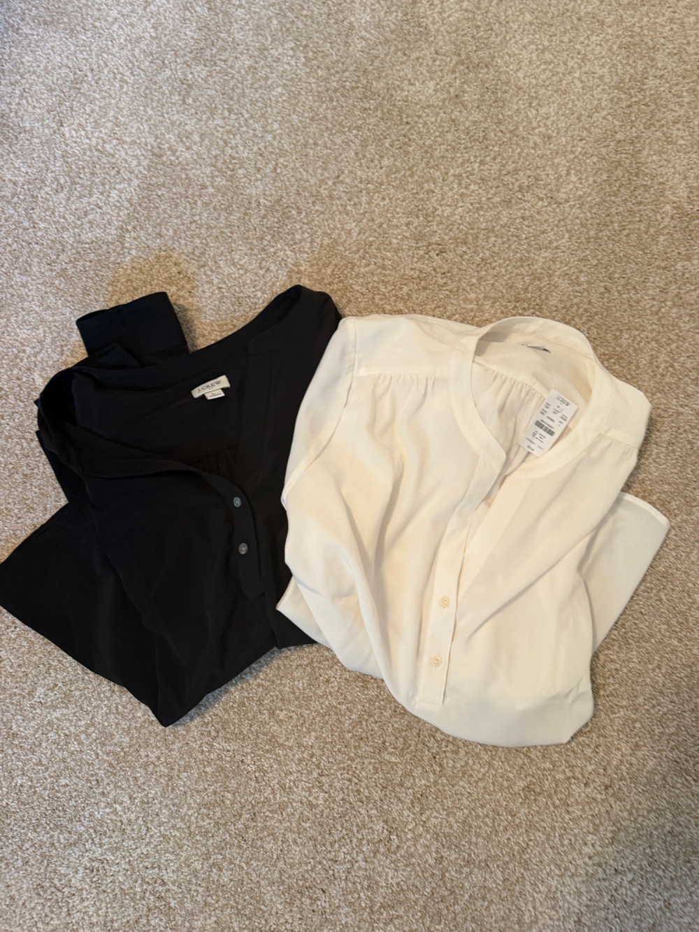 Bundle J. Crew women’s Black and White business Casual Button-Down Shirts Set